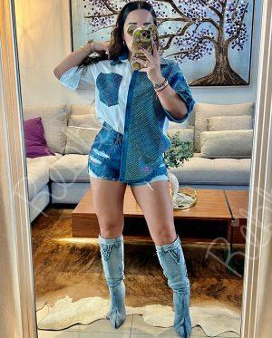 Blusa Bicolor Cristales