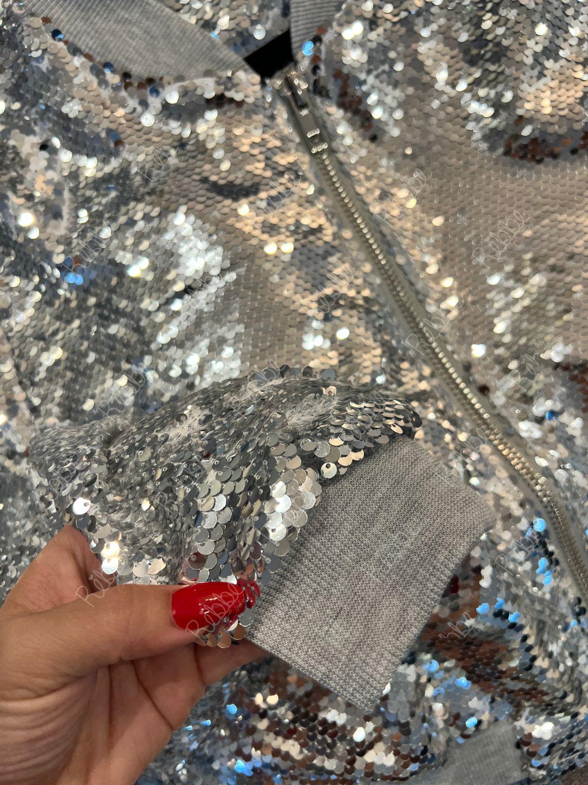 Chamarra lentejuelas Plata - Imagen 4