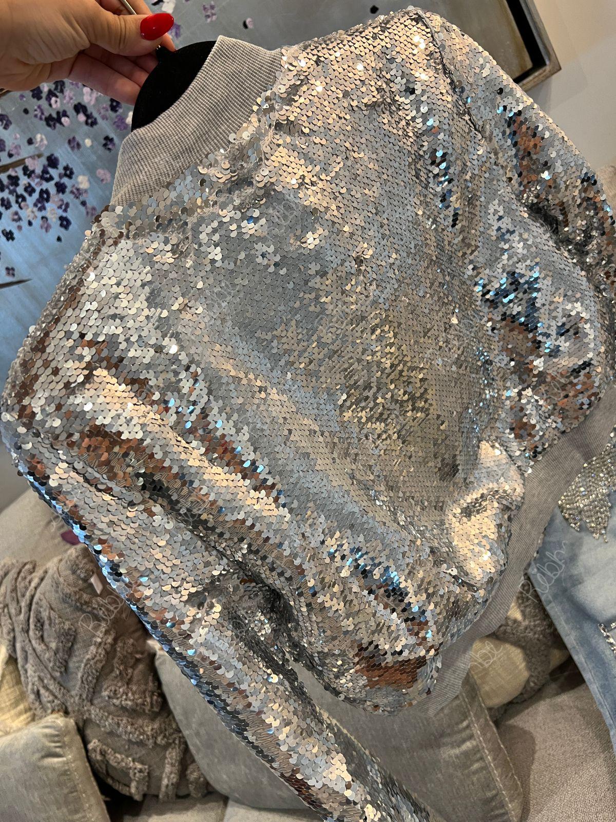 Chamarra lentejuelas Plata - Imagen 3