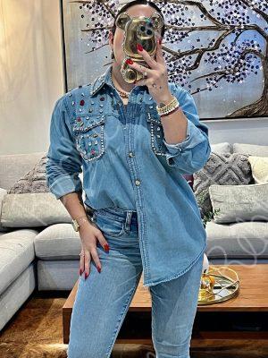 Blusa Mezclilla Cristales