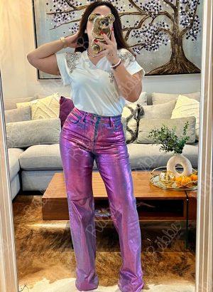 Pantalón Foil Rosa