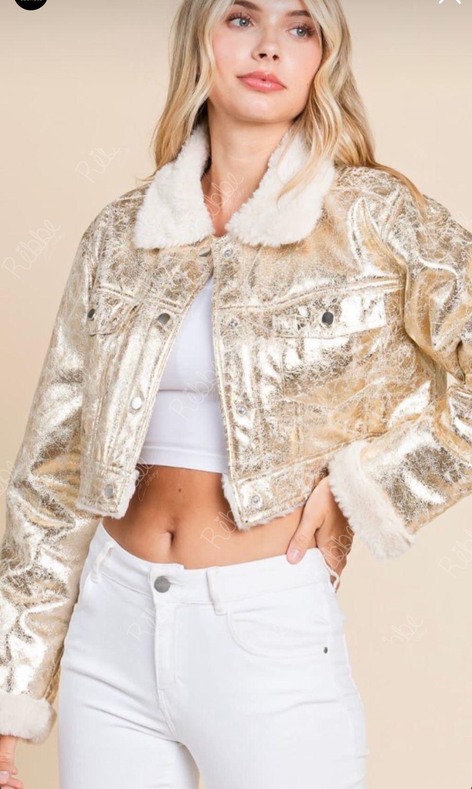 Chamarra Foil Dorada