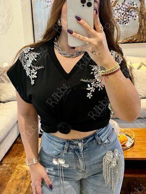 Blusa Cristales Negra