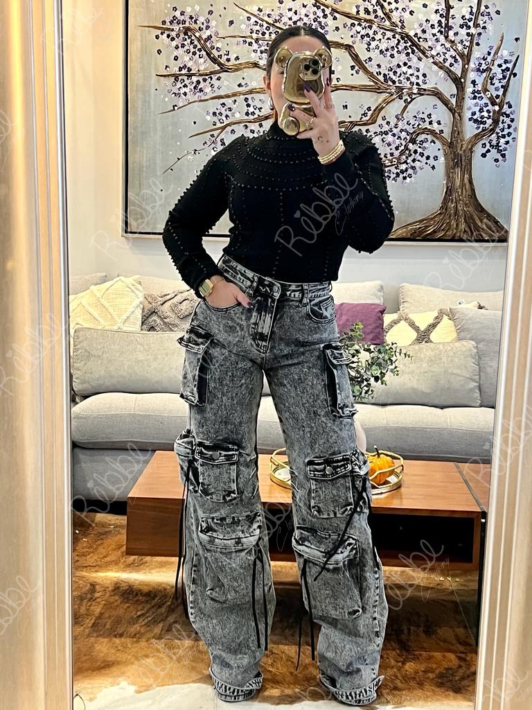 Pantalón Cargo Gris