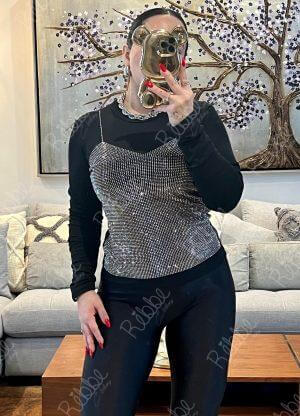 Blusa Negra Cristales