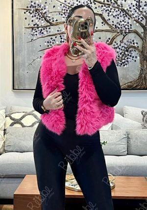 Chaleco Peluche Rosa