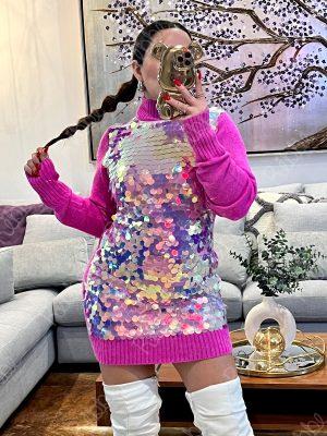 Vestido Lentejuelas Rosa