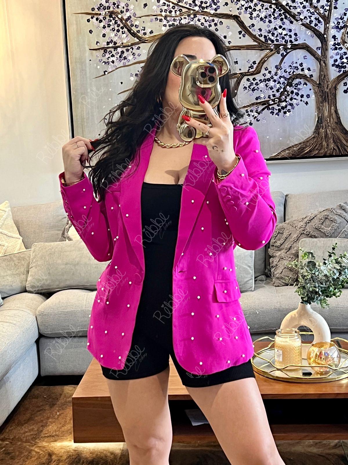 Blazer Perlas Rosa