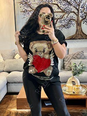 Osito Corazón Negra