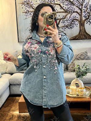 Blusa Flores Mezclilla
