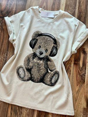 Over Beige Oso Audífonos