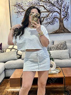 Set Falda Gris