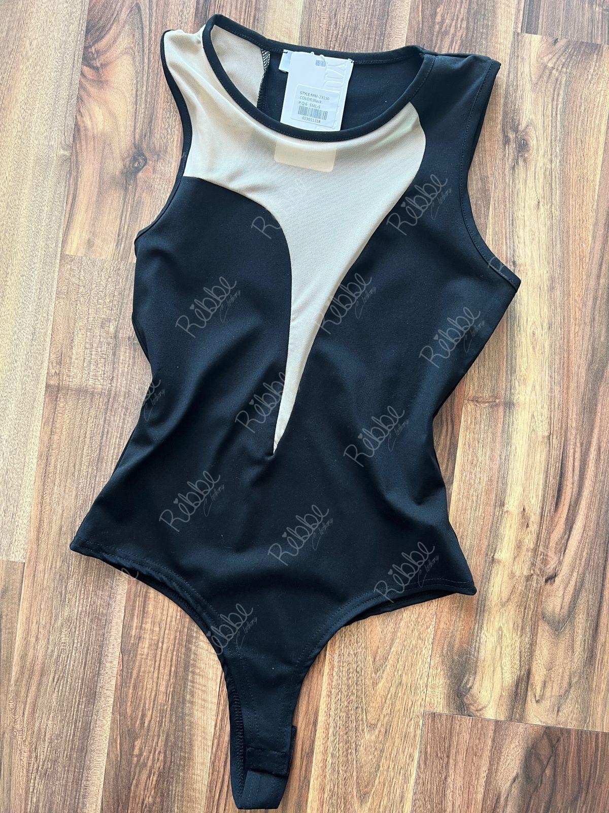 Body Con Mesh Negro