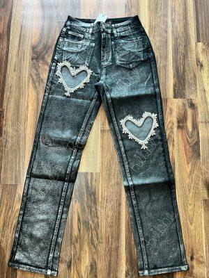 Pantalón Corazones Negro Foil