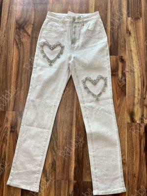 Pantalón Corazones Blanco Foil