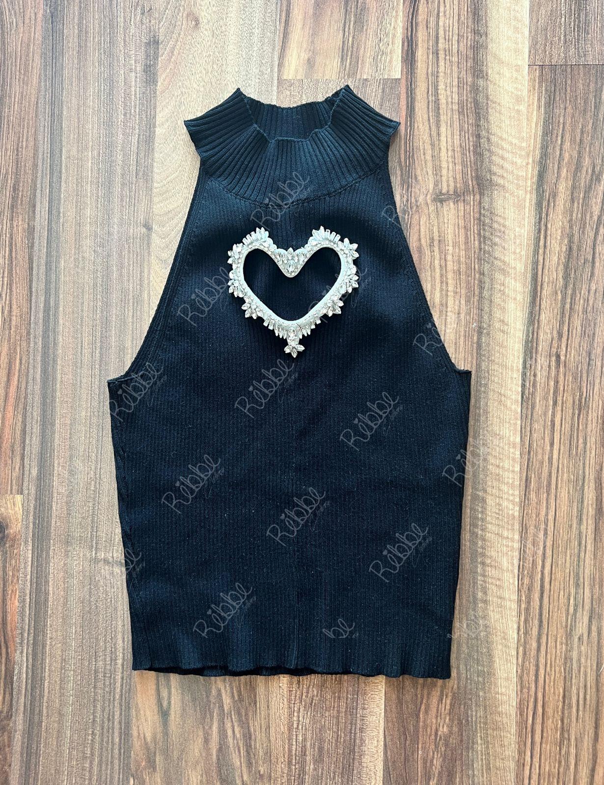 Blusa Negra Corazón