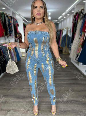 Enterizo Foil Dorado