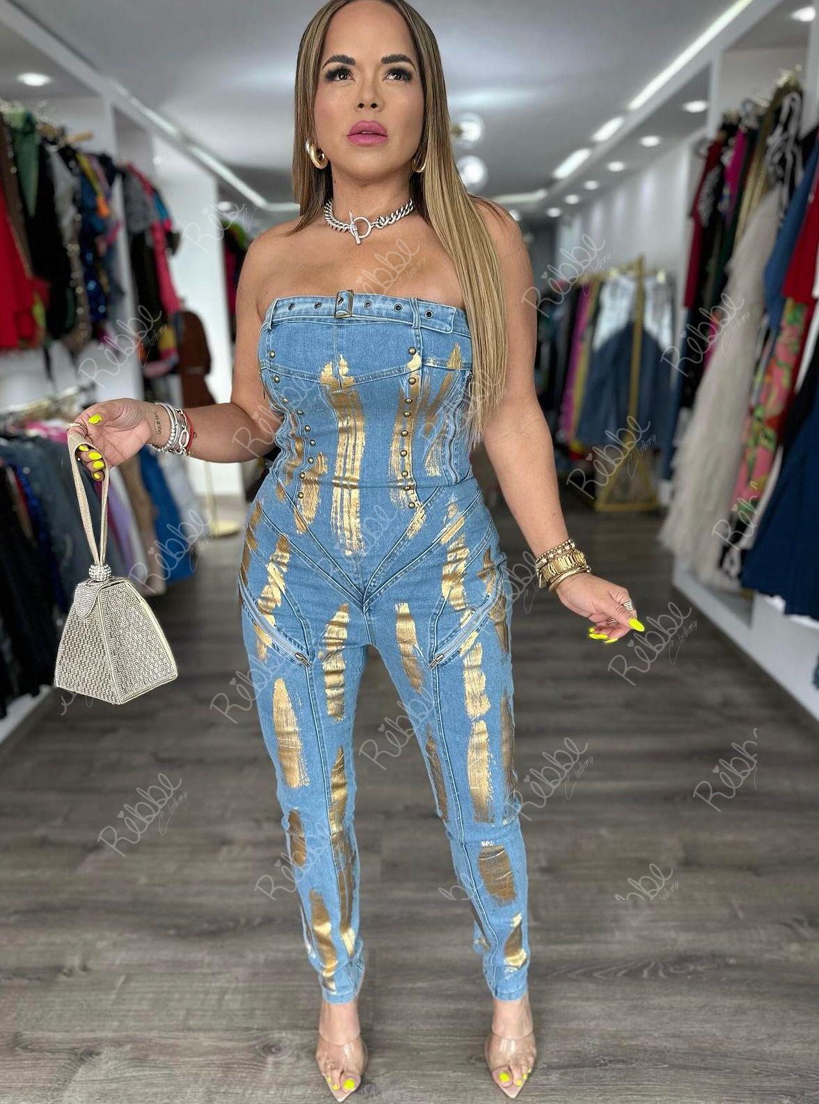 Enterizo Foil Dorado