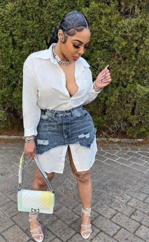 Vestido Camisa Con Falda