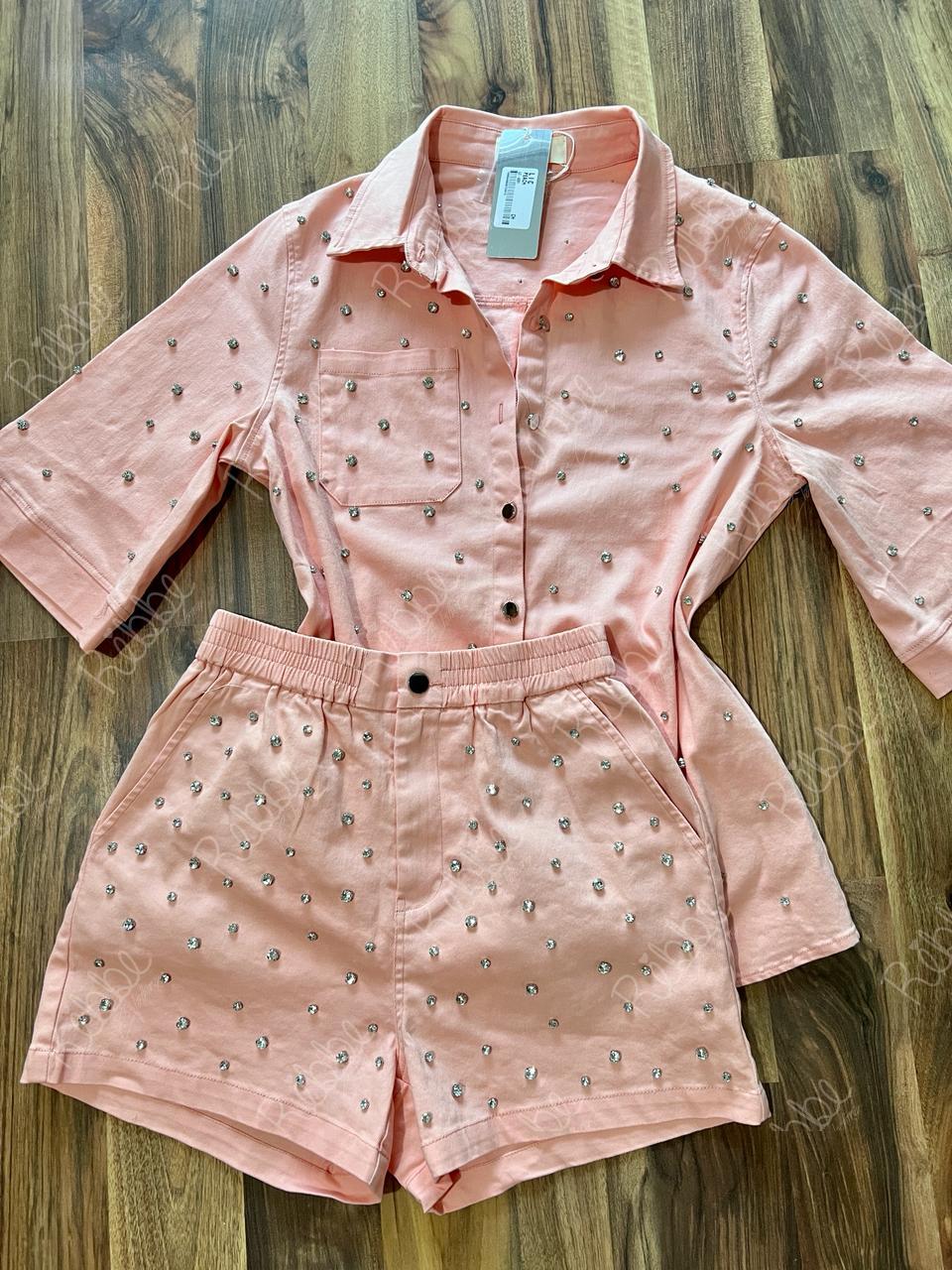 Set Con Cristales Salmón