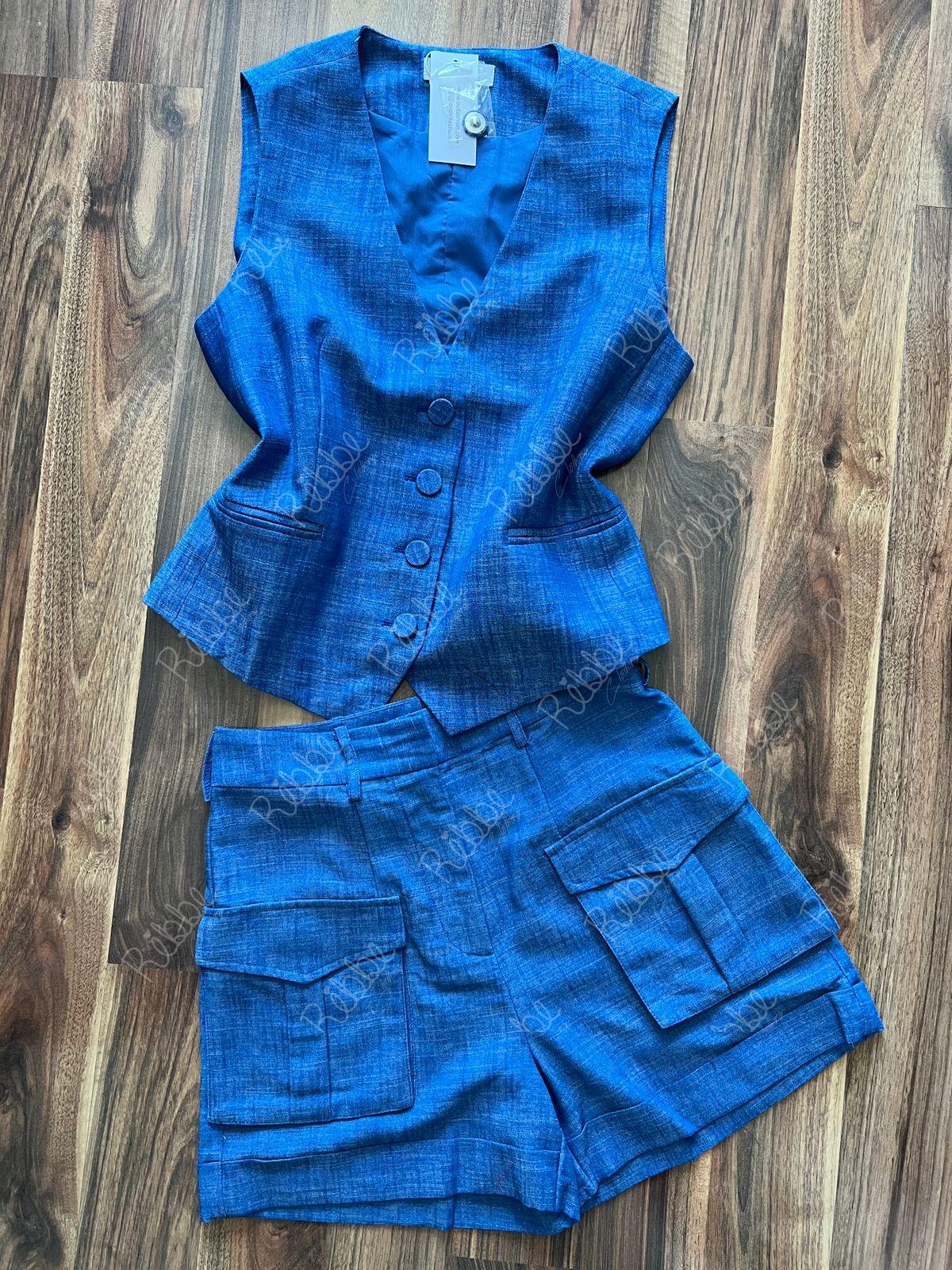 Set Chaleco Short Azul