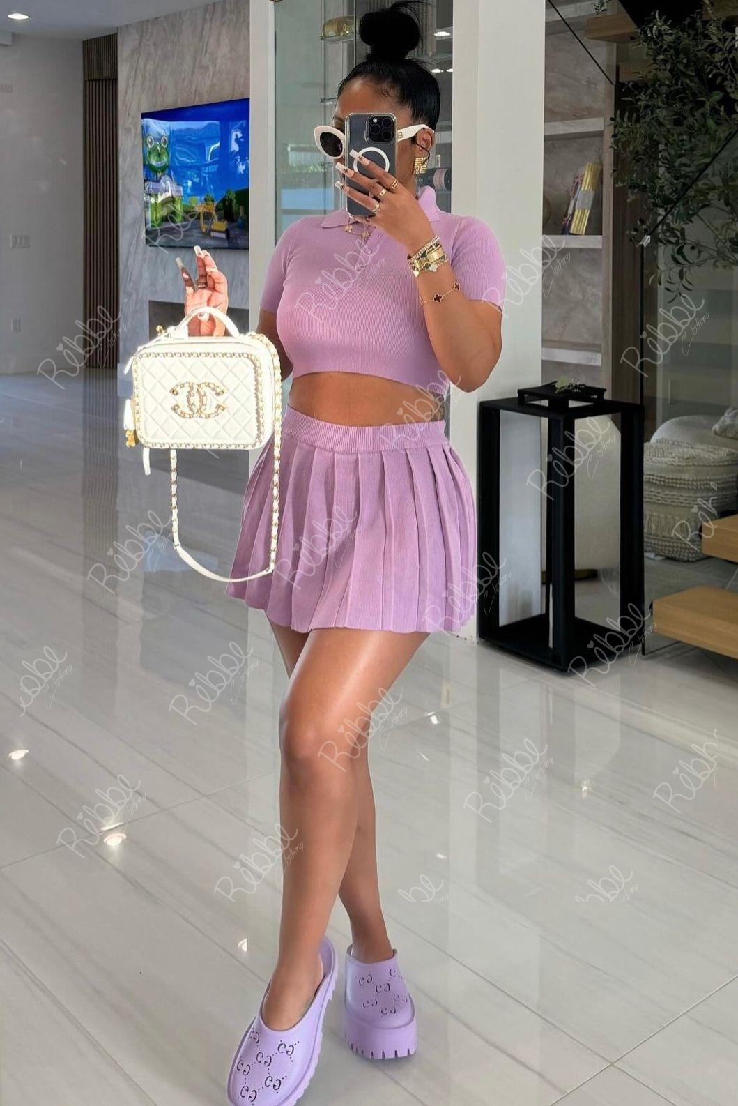 Set Morado Falda Tablones