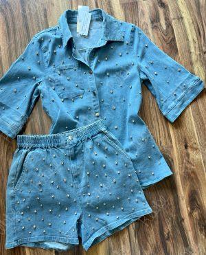 Set Denim Con Cristales