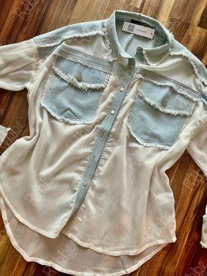 Blusa Blanca con Mezclilla
