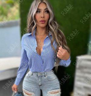 Blusa Azul Cristales