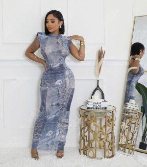 Vestido Mesh Mezclilla