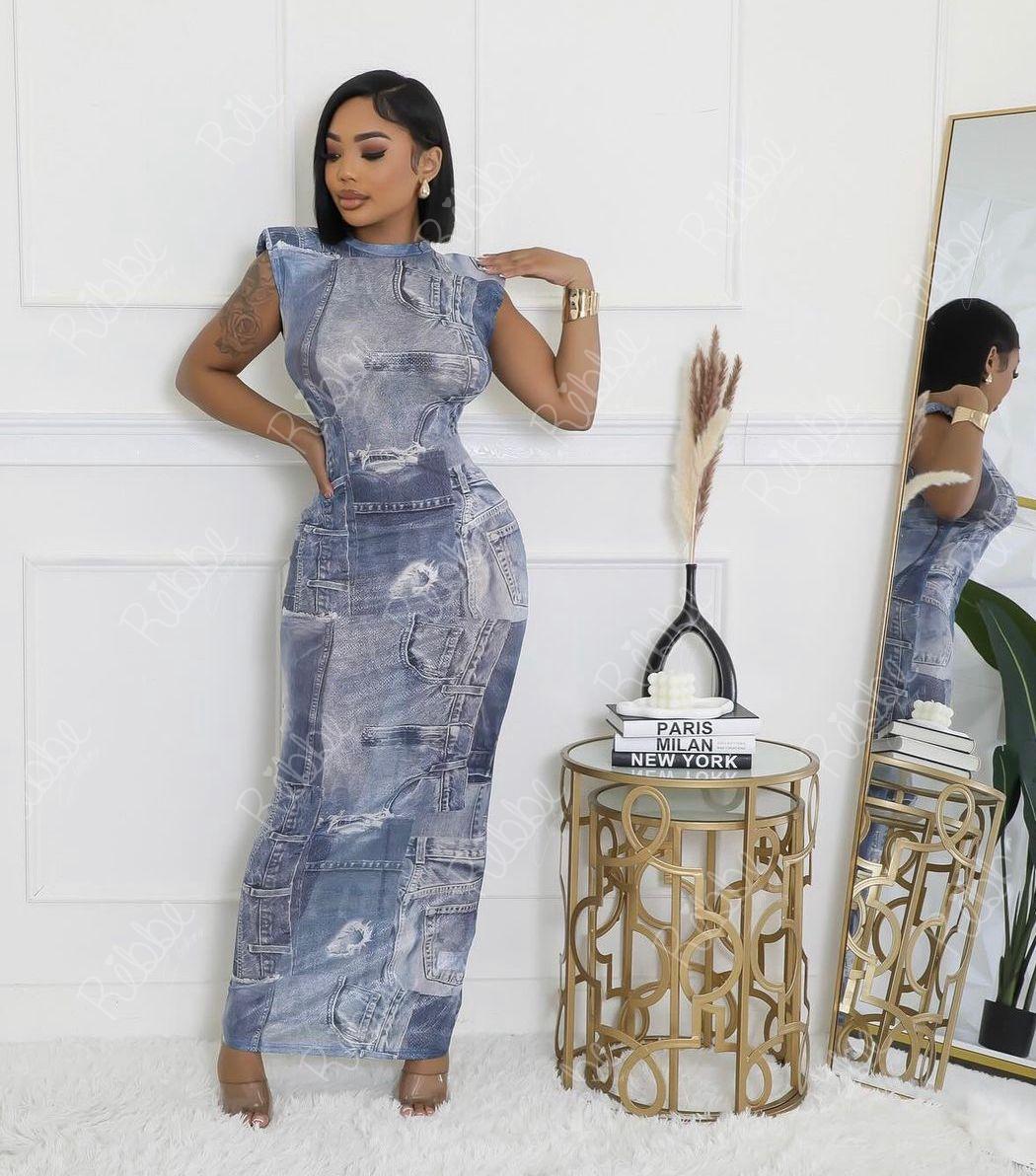 Vestido Mesh Mezclilla