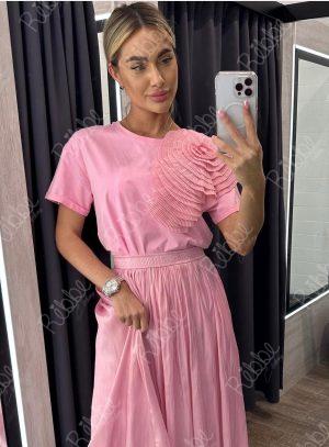 Blusa Rosa Con Flor 3D