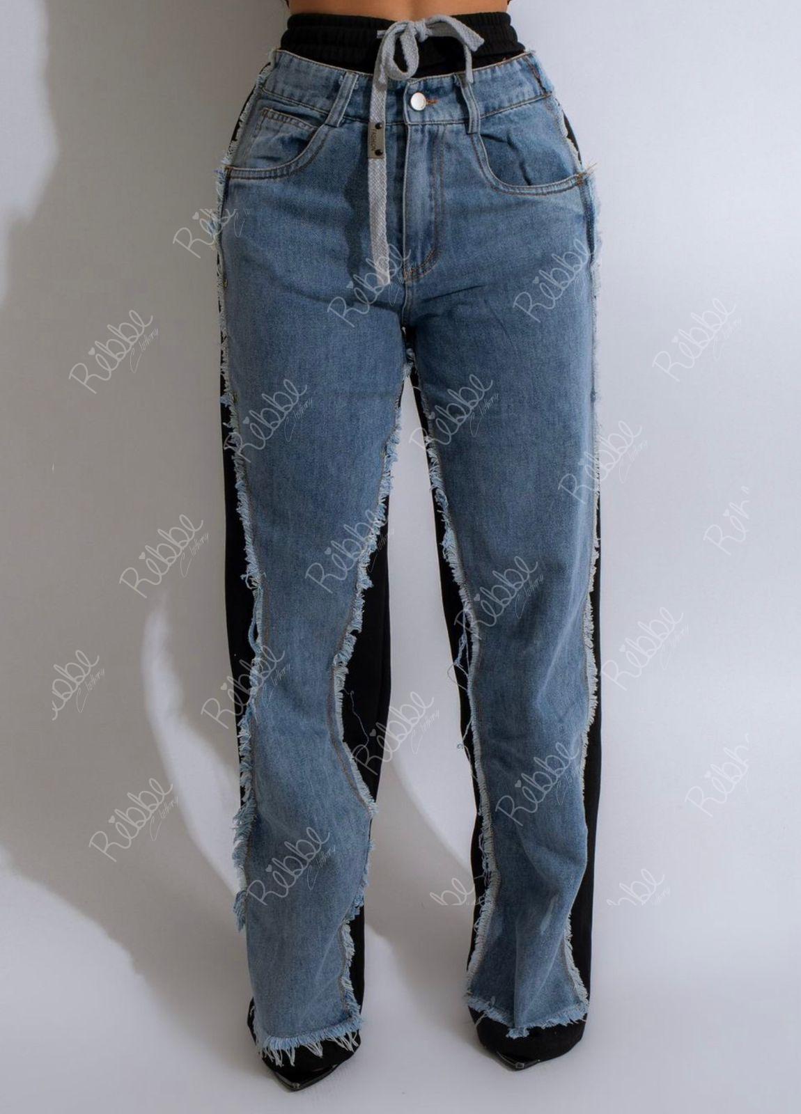 Pantalón Gris Con Denim - Imagen 2