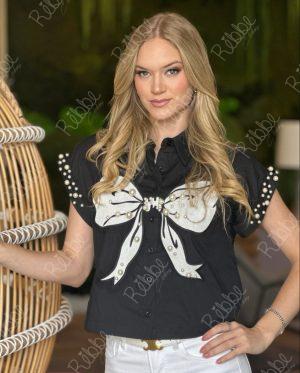 Blusa Moño Negra