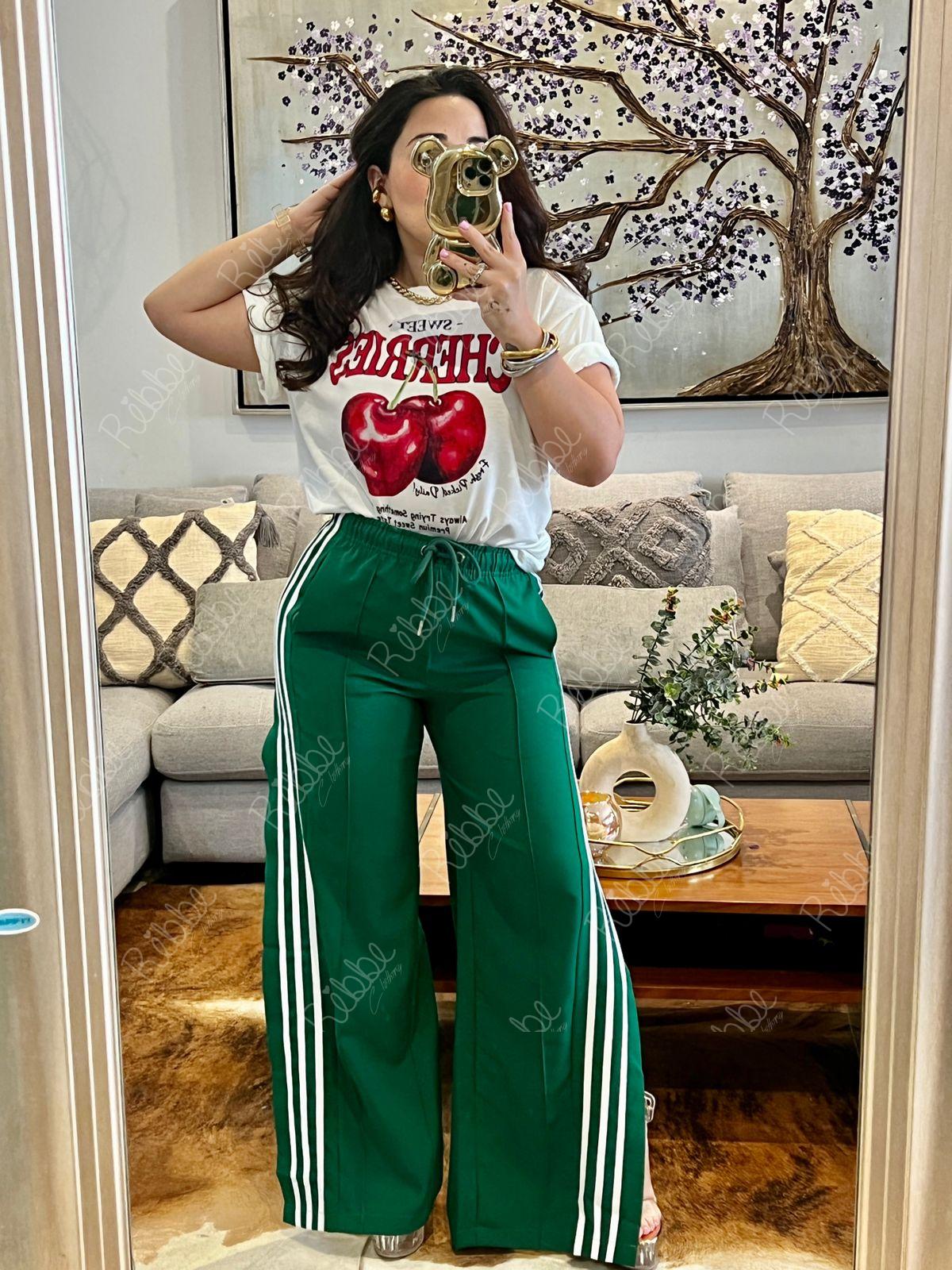 Pantalon Lineas Verde