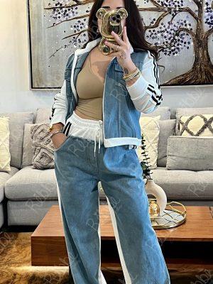 Set Blanco Mezclilla con Pants