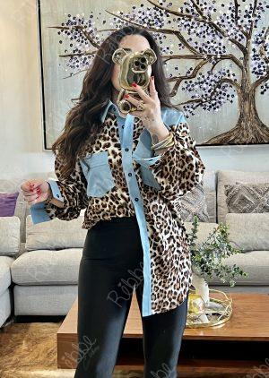 Blusa print con mezclilla