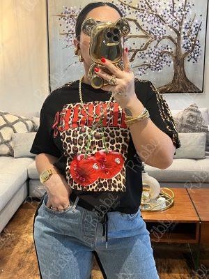 Blusa Cerezas Print Negra