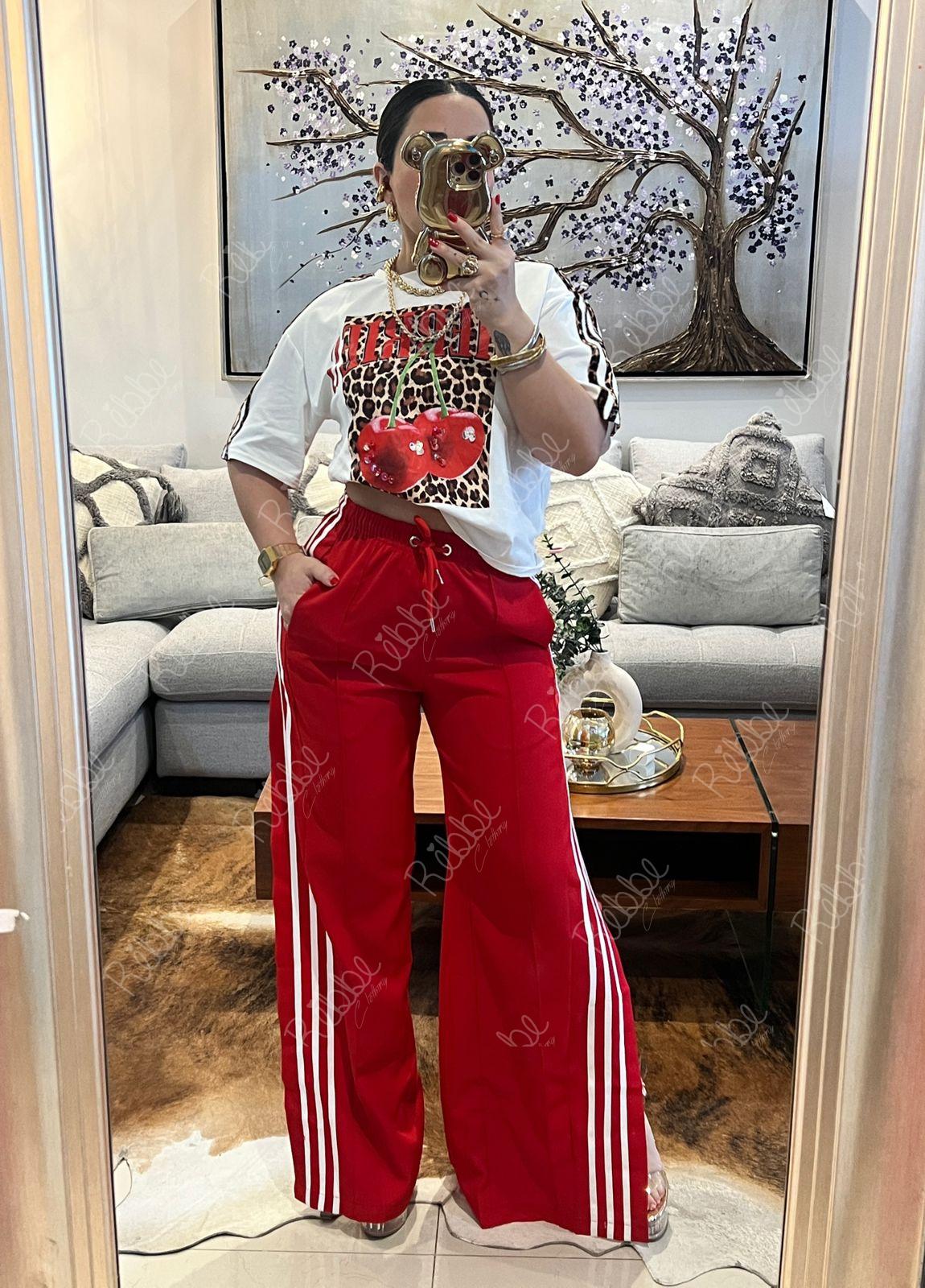 Pantalón Lineas Rojo