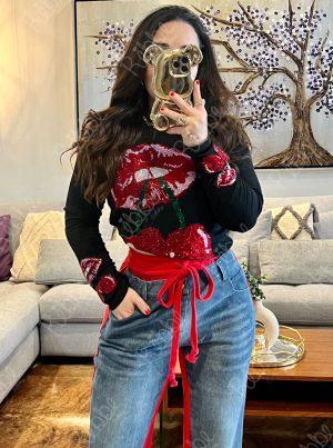 Blusa Labios Cristales