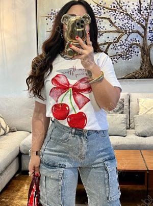 Blusa cereza cristales