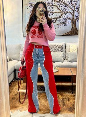 Pantalón rojo cristales