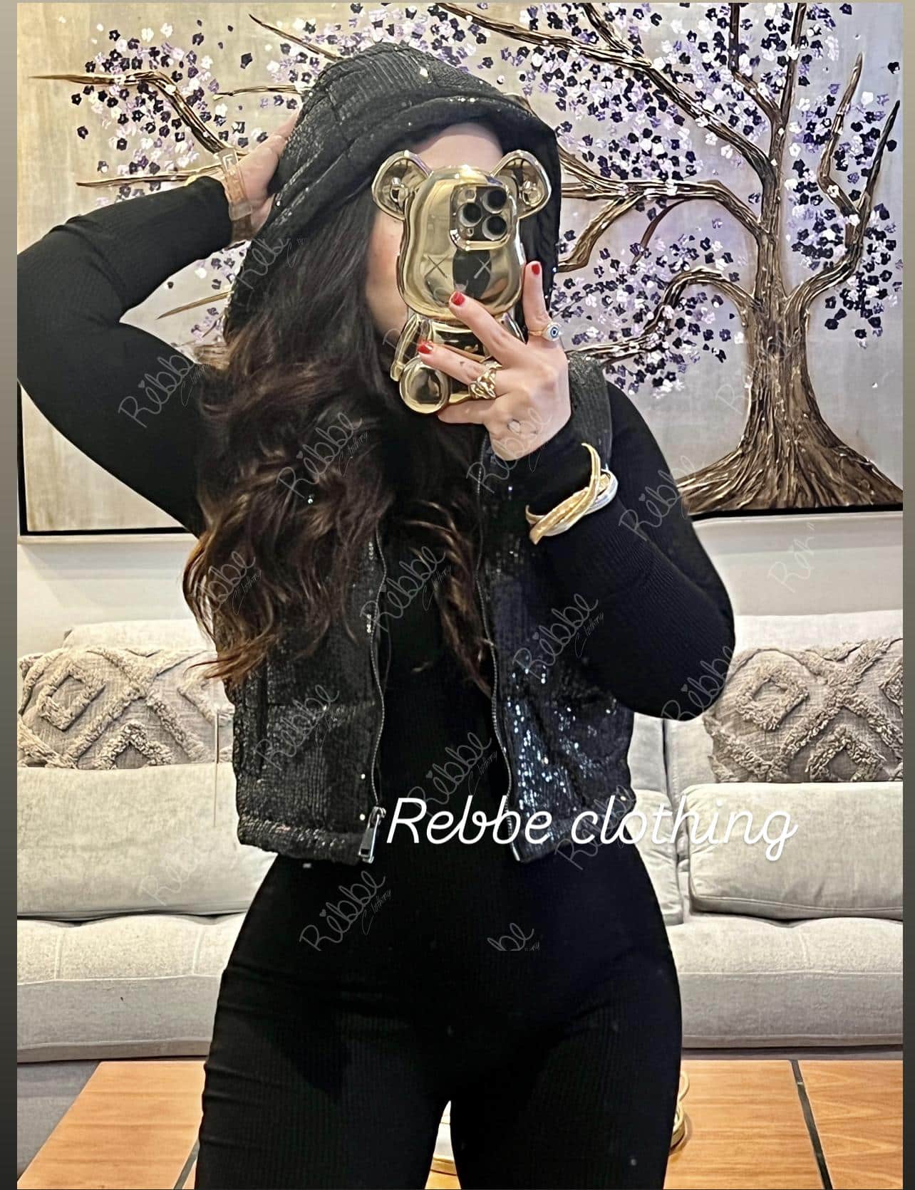 Chaleco lentejuela negro