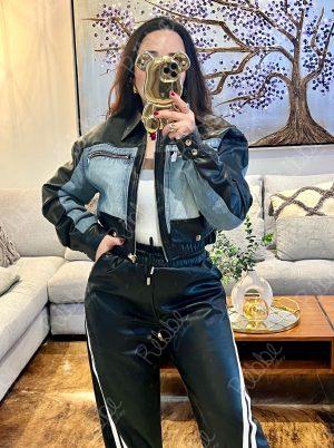 Chamarra vinipiel mezclilla