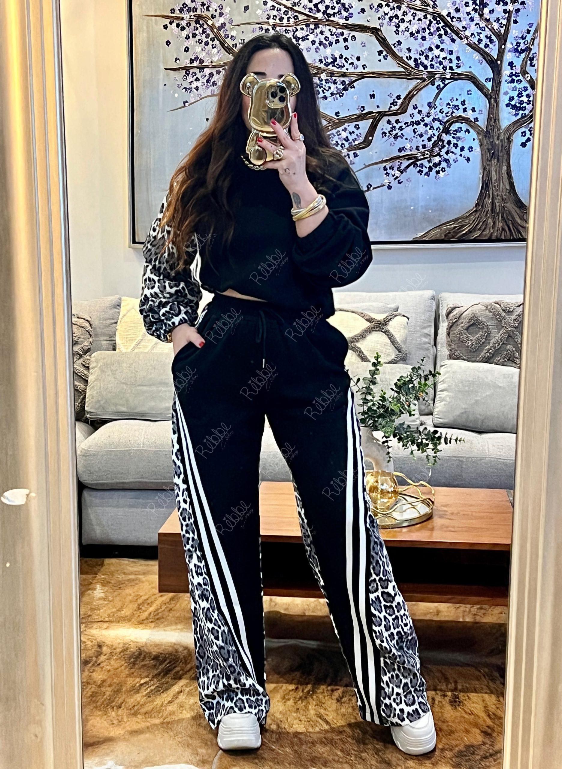 Set negro con print