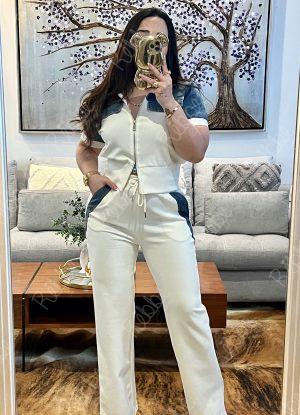 Set blanco con mezclilla