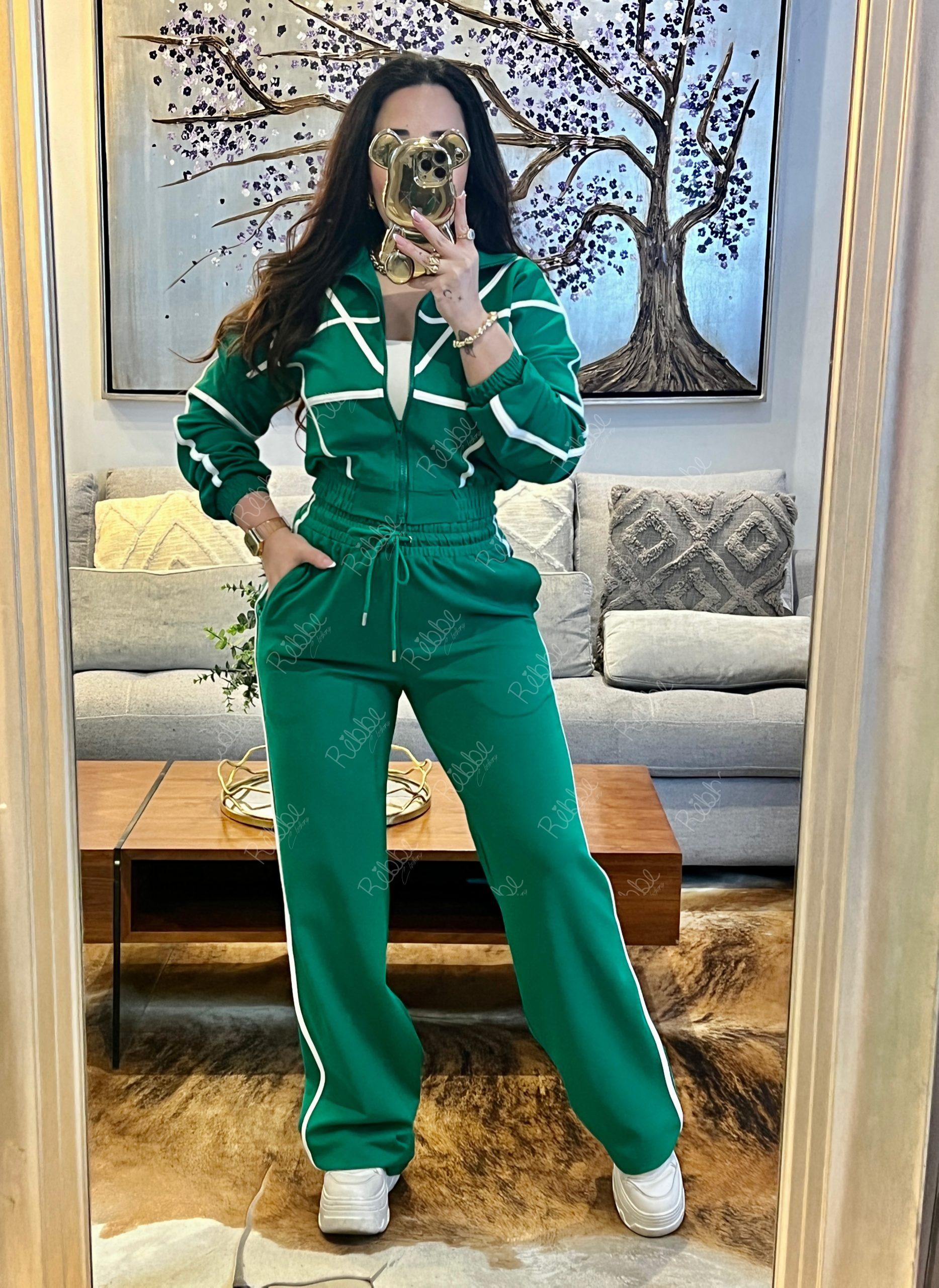 Set verde con líneas