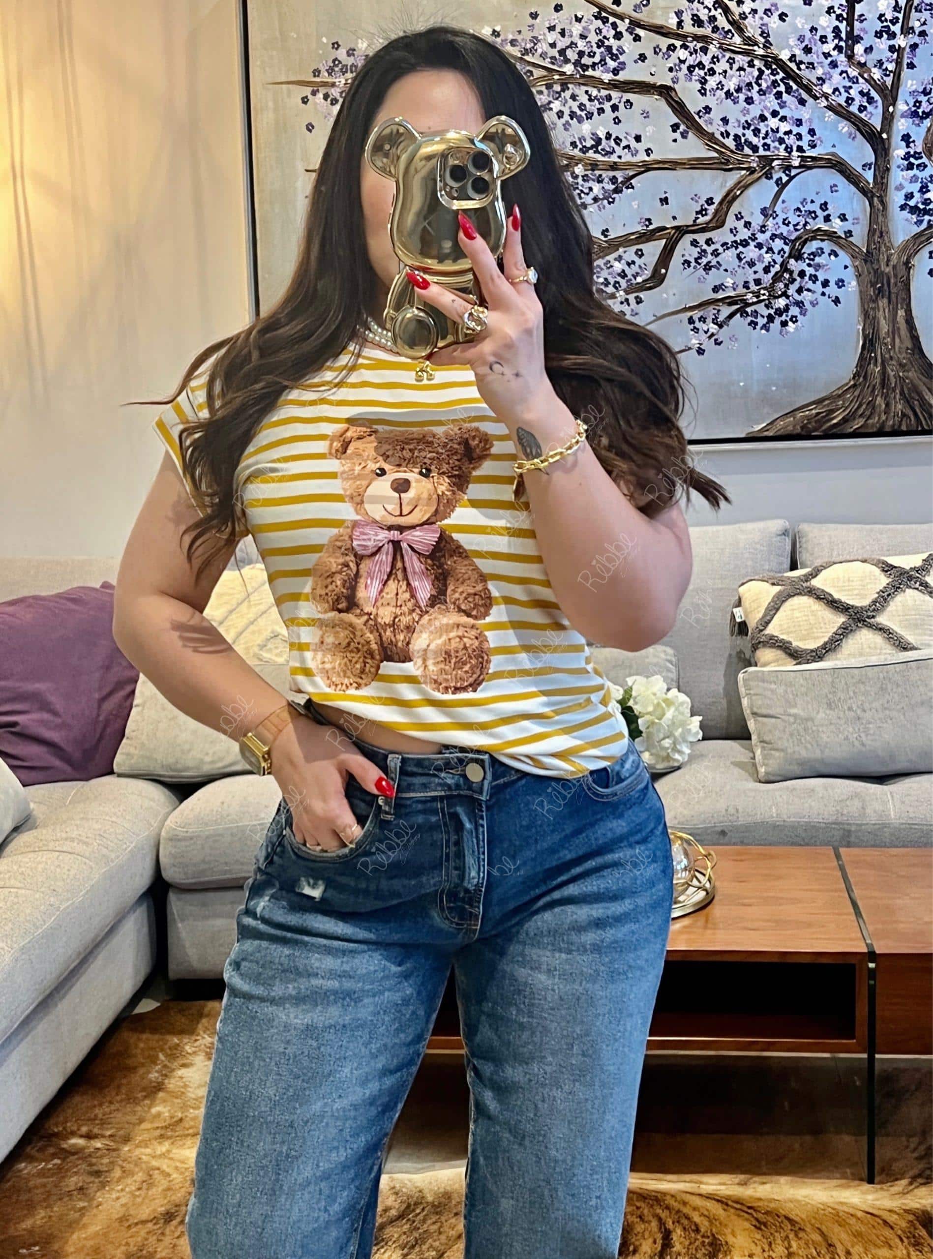 Osito lineas mostaza