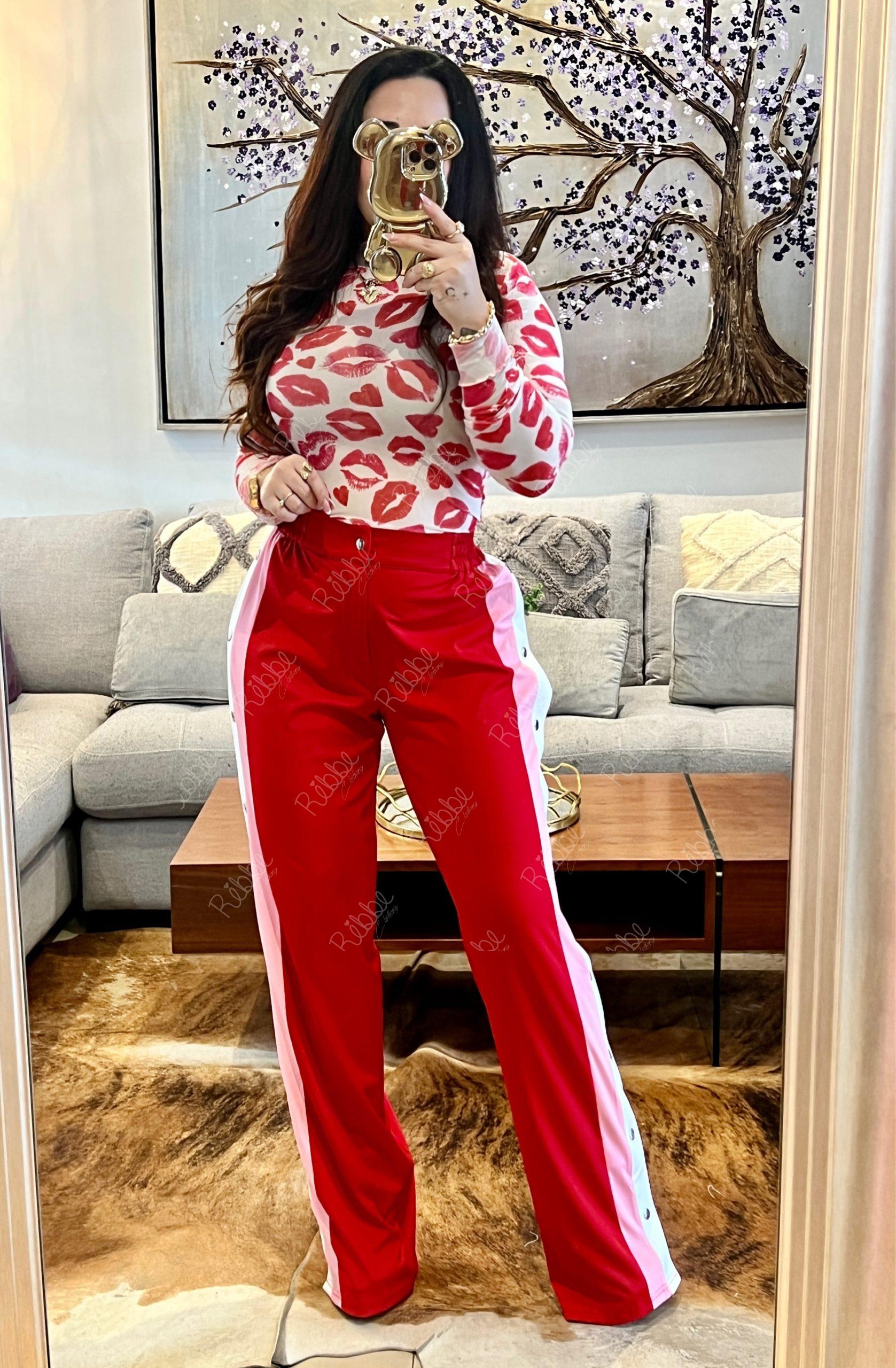 Líneas botones rojo