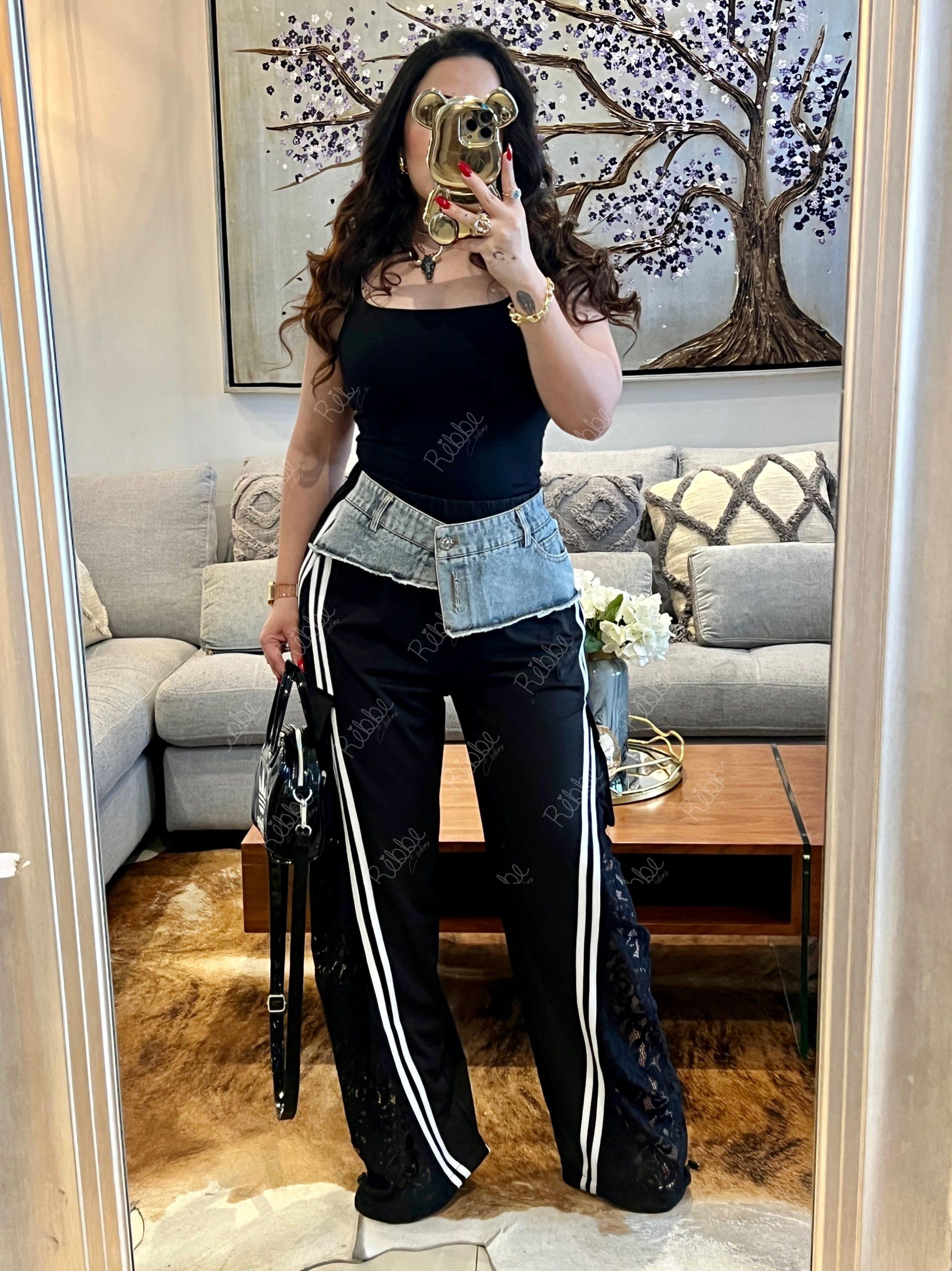 Jogger cargo encaje
